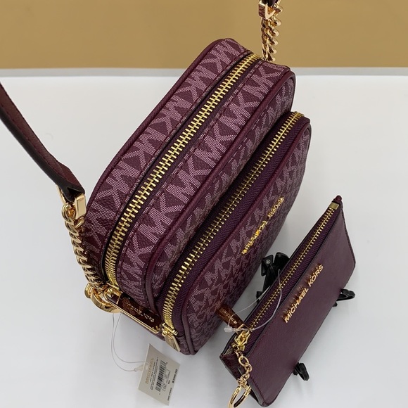 MICHAEL KORS Jet Set Travel Medium Logo Crossbody Bag & Small Coinpouch ID card - Picture 14 of 16